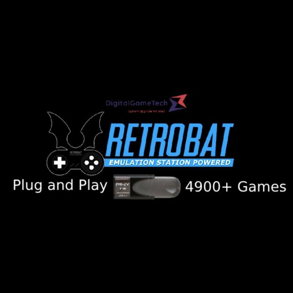 RetroBat Game Drive - 64gb Usb 3.2 Flash Drive - Plug and Play 4900+ Games